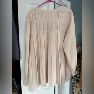 NWT- COS Women's Beige Cardigan Sweater with pleated detail
